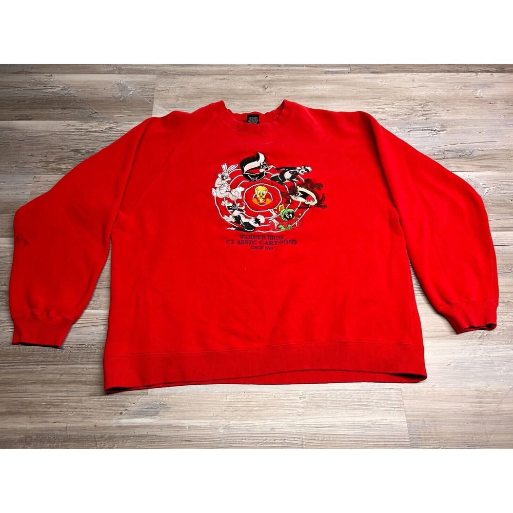 Warner Brothers Looney Tunes Classic Cartoons Sweatshirt Tweety‎ Bugs Taz L Vtg